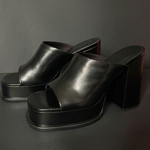 H&M Black Platform Mule Heels